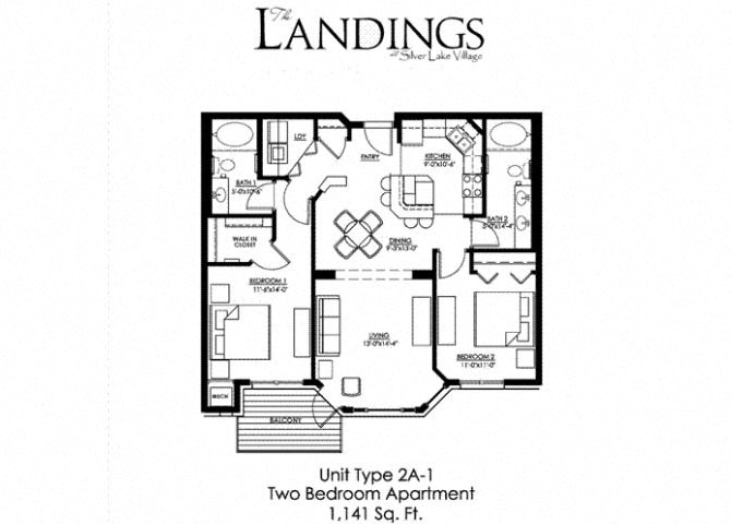 Two Bedroom A1 floor plan