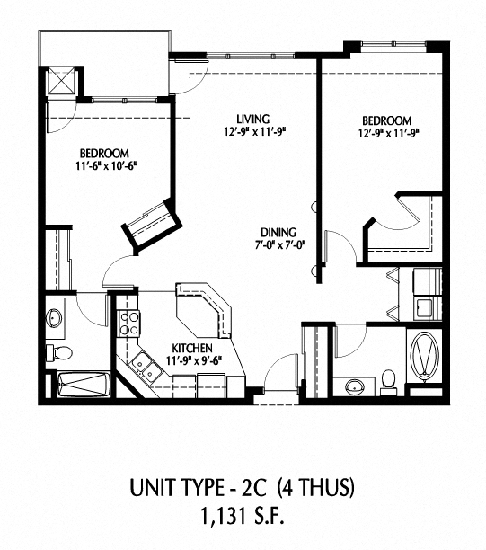 Two Bedroom - C floor plan