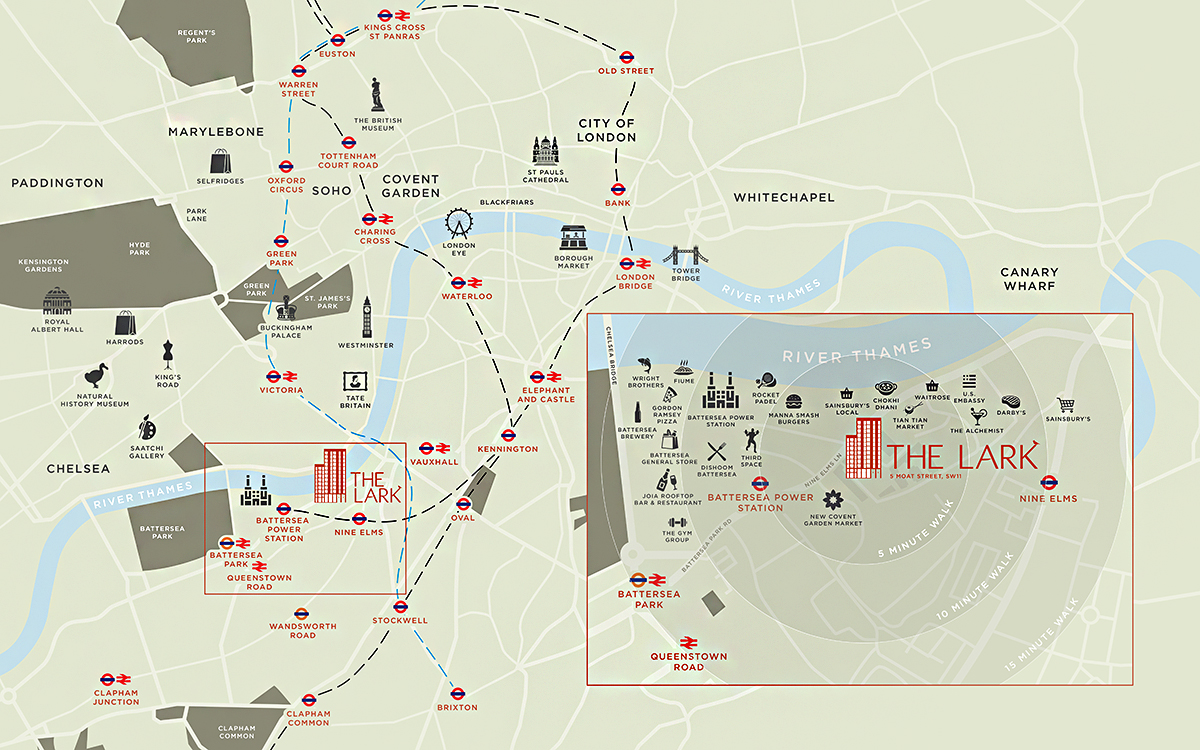 Map at The Lark, London