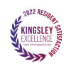 the new logo for kingsley excellence with purple laurels