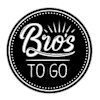 A black and white logo that says Bros To Go.