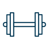 a dumbbell is displayed on a white background