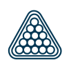 a blue and white sign with a line drawing of a pyramid of eggs