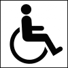 a icon of a person sitting in a wheelchair     on a icon