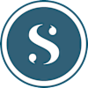 A blue and white circular logo with a white 'S' in the center.
