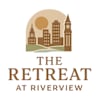 The logo for "The Retreat at Riverview" features a stylized city skyline.