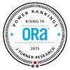 A circular badge with the text "POWER RANKINGS RISING 1K Ora 2025 J TURNER RESEARCH".