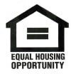 the logo for equal housing opportunity with a house on top of it