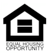 A black and white image of a house with the words "Equal Housing Opportunity" written underneath it.