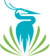 A blue shape with a green shape on the bottom left.