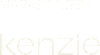 A black and white image with the words "Marketing by Kenzie" written in bold letters.