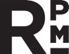The image shows a large, bold letter "R" followed by a smaller letter "P" and "M".