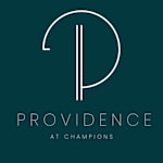 A logo with the text "Providence at Champions" in front of it.