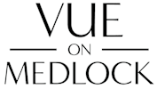 A black and white image with the words "VUE ON MEDLOCK" written in bold.