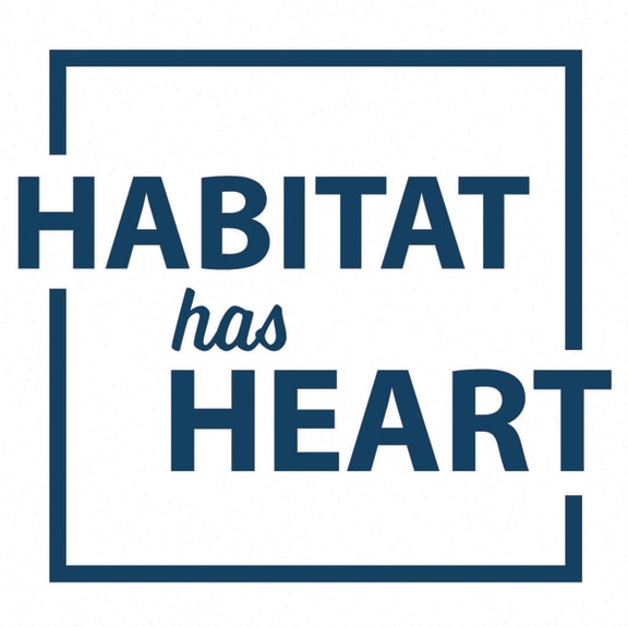 a logo that reads habitat has a heart