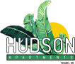 A logo for Hudson Apartments