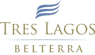 A logo with the words "TRES LAGOS BELTERRA" in gold lettering.