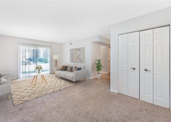 Modern Living Room at Rivers Landing Apartments, PRG Real Estate, Hampton, VA