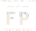 A black and white image with the words "Unparalleled Living at Forster Park".