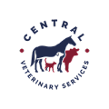 A logo for Central Veterinary Services featuring a horse and a dog.