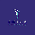 A logo with a person and the text "FIFTY 5 FITNESS" is displayed.