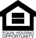 a black and white house with the words equal housing opportunity