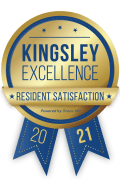 a logo for kingsley excellence residential satisfaction