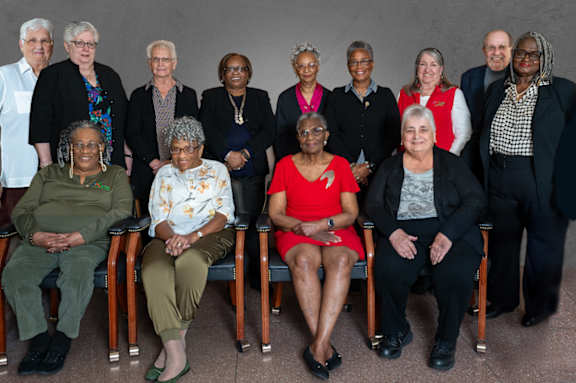 A group of people posing for a photo.