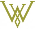 a green triangle shaped logo with the letter v