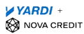 The image features the logos of Yardi and Nova Credit.