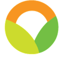 A circular graphic divided into three equal sections with the middle section in orange.