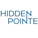 the logo for hidden point apartments on a white background