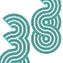 A blue and white image of a swirling pattern.