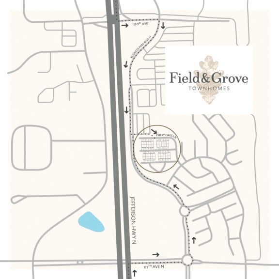 a map of the field and grove site plan