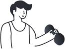 A person is lifting a dumbbell.