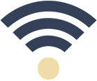 A simple image of a Wi-Fi signal icon.