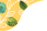 an illustration of a flower on a yellow and black table