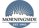 a sign that reads morningside with a picture of a city