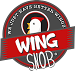 A logo with a bird and the text "We just have better wings" and "Wing Snob".