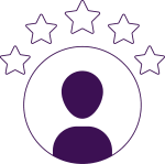 a person in a circle surrounded by stars