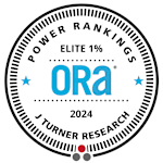 A badge indicating a 2024 power ranking from J Turner Research.