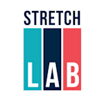 A logo with the words STRETCH LAB on it.