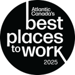 A black and white image of a circle with the words "best places to work" written in it.