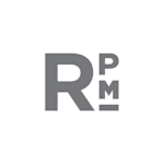 A grayscale image of the letters R, P, M.