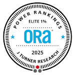 A badge indicating a power ranking of 0.92 by J Turner Research for the year 2025.
