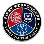 paramedic first responders trust to the fight ambulance police logo metal wall art