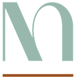 A large green letter N with a brown line underneath it.