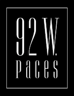 A black and white image with the words "92 W. Paces" written in a stylized font.