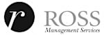 A black and white logo for Ross Management Services.