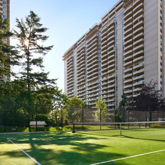 Expansive on-site tennis court